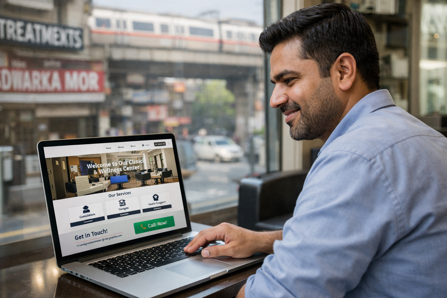 Dwarka Mor business owner with professional website built by CodeXprime